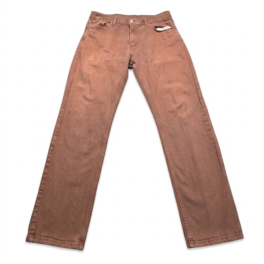 Levi's 505 Regular Fit Straight Mens 33x32 Brown Stretch Jeans 00505-2376